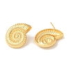 Rack Plating Spiral Shell Shape Brass Stud Earrings X-EJEW-B062-35G-2