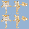 5 Pairs Brass Micro Pave Cubic Zirconia Studs Earring Findings KK-BBC0020-84-6