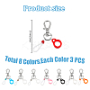24Pcs 8 Colors Silicone Pen Holder Clip HJEW-DR00034-2