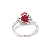 Handmade Polymer Clay Rhinestone Finger Rings for Women RJEW-JR00919-5
