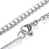 Non-Tarnish Men's 304 Stainless Steel Cuban Link Chain Necklaces LS-NJEW-G340-01P-1