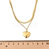 304 Stainless Steel Heart Pendant Double Layered Necklaces for Women NJEW-V012-02G-3