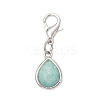 Natural Quartz Crystal & Jade & Strawberry Quartz & Sunstone & Amazonite Faceted Teardrop Pendant Decorations HJEW-JM03320-3