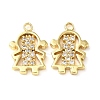 Brass Micro Pave Cubic Zirconia Pendants KK-F862-07G-1