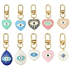 Teardrop with Evil Eye Alloy Enamel Pendant Decorations HJEW-YW00017-01-2