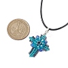 Transparent Electroplate Glass Pendant Necklaces NJEW-MZ00040-04-3