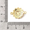 Brass Micro Pave Clear Cubic Zirconia Flower Connector Charms KK-I360-008G-01-3