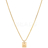 1Pc Stainless Steel Letter Rectangle Pendant Necklaces NJEW-LP0001-34E-G-1