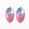 Rainbow Color Resin Pendants RESI-WH0008-31E-2