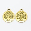 Tibetan Style Alloy Tree of Life Pendants TIBEP-19040-AG-RS-1