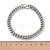 304 Stainless Steel Cuban Link Chain Bracelets for Men BJEW-Z081-01P-02-5