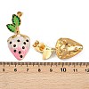 304 Stainless Steel Enamel Strawberry Dangle Stud Earrings LS-EJEW-A138-10G-02-5
