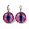 Dragon Eye Glass Leverback Earrings with Brass Earring Pins EJEW-Q798-01C-1