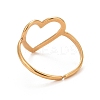 Ion Plating(IP) 304 Stainless Steel Open Heart Cuff Ring for Women LS-RJEW-C025-22G-3