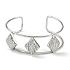 Non-Tarnish 304 Stainless Steel Wide Textured Open Cuff Bangles BJEW-Q348-05P-09-2