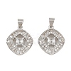 Brass Micro Pave Clear Cubic Zirconia Peg Bails Pin Pendants KK-CBA6A75-41P-1