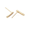 Brass Clear Cubic Zirconia Stud Earrings Finding for Women KK-A244-10C-G-2