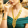 Elegant Alloy Ring Bracelets & Earrings & Necklaces & Rings Set for Weddings and Formal Events QJ3719-3