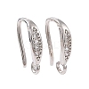 Brass Micro Pave Clear Cubic Zirconia Ear Hooks ZIRC-P100-05P-1