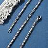 Tarnish Resistant 304 Stainless Steel Venetian Chain Box Chain Necklace Making STAS-A028-N031P-A-1