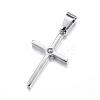 316 Surgical Stainless Steel Cubic Zirconia Pendants STAS-P145-04P-2