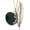 Antique Silver Plated Alloy Resin Big Pendants PALLOY-J250-01AS-1