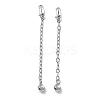 Brass Enamel ABS Imtation Pearl End with Chain KK-B129-27P-03-1