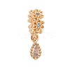 Rack Plating Brass Clear Cubic Zirconia European Dangle Charms KK-F876-23KCG-1