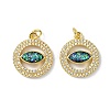 Brass Micro Pave Cubic Zirconia Pendants X-KK-A197-10G-1
