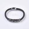 Men's Braided Leather Cord Bracelets BJEW-P194-02-1