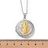 304 Stainless Steel Saint Benedict Medal Locket Pendant Necklaces for Women NJEW-G187-02GP-6