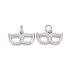 Rack Plating Brass Cubic Zirconia Pendants ZIRC-C031-01P-1