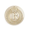 Golden Tone Crown Initial Wax Seal Brass Stamp Heads AJEW-A065-01R-1