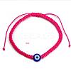 Evil Eye Lampwork Bead Braided Bead Bracelets NE0234-7-1