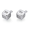 Brass Micro Pave Clear Cubic Zirconia Charms KK-N216-561P-2
