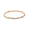 Gold-tone Miyuki Elastic Crystal Beaded Bracelet with Acrylic Tube Beads ST1039680-1