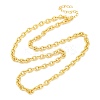 Brass Textured Cable Chain Necklaces for Women NJEW-K282-05G-4