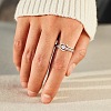 2Pcs Heart 925 Sterling Silver Micro Pave Clear Cubic Zirconia Finger Rings for Women FS-WG4005F-01-3