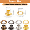 200 Sets 4 Colors Iron Grommet Eyelet Findings SCRA-GF0001-10A-06-2