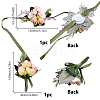 2Pcs 2 Style Silk Imitation Rose Corsage Boutonniere AJEW-CP0001-60-2