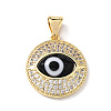 Real 18K Gold Plated Brass Clear Cubic Zirconia Pendants ZIRC-L102-12G-01-2