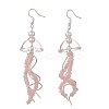 Dyed Natural Malaysia Jade Jellyfish Dangle Earrings for Women EJEW-JE07484-01-3