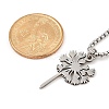 201 Stainless Steel Laser Cut Dandelion Pendant Box Chain Necklaces for Women LS-NJEW-Q004-07P-5