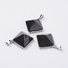 Natural Dyed & Heated Black Agate Pendants G-E442-02R-1