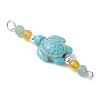 4Pcs 4 Colors Summer Beach Dyed Synthetic Turquoise Connector Charms PALLOY-JF03747-01-4