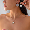 Alloy Rhinestone Snowflake Pendant Necklace & Stud Earrings Set for Women FS-WGDD9A4-02-2