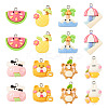 16Pcs 8 Styles Opaque Resin Pendants CRES-TA0001-40-1