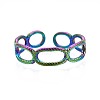 304 Stainless Steel Oval Wrap Cuff Ring RJEW-N038-093-2