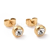 Ion Plating(IP) Rhinestone Column Stud Earrings EJEW-H357-04G-01-1