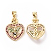 Brass Cubic Zirconia Pendants ZIRC-I062-20G-2
